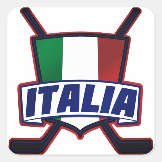 Italien Hockey su Ghiaccio Quadratischer Aufkleber (Vorderseite)