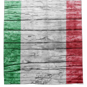 Italien - Holzflagge Duschvorhang (Vorderseite)