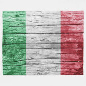 Italien - Holzflagge Fleecedecke (Vorderseite (Horizontal))