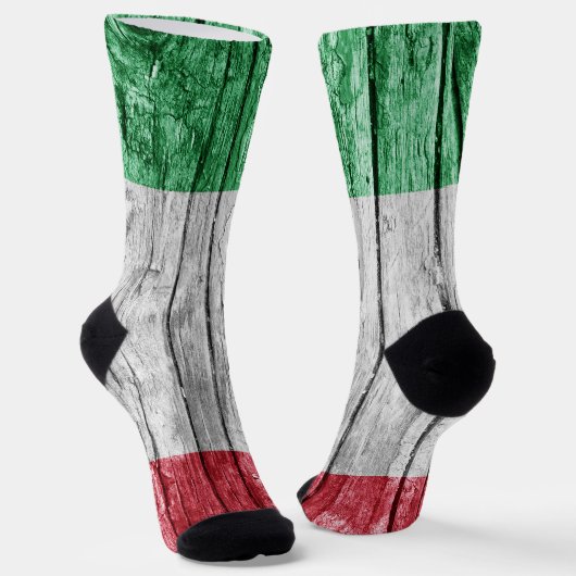 Italien - Holzflagge Socken (Gewinkelt)