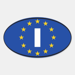 Italien - I - Europäische Gewerkschaft Ovaler Aufkleber
