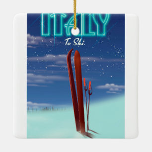 Italien "Ice" Ski-Reiseplakat. Keramikornament