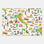 Italien Icons Design Geschenkpapier Set (Vorderseite 3)