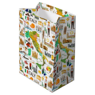 Italien Icons Design Geschenktasche Mittlere Geschenktüte