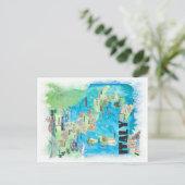 Italien Illustrierte Reisekarte Postkarte (Stehend Vorderseite)