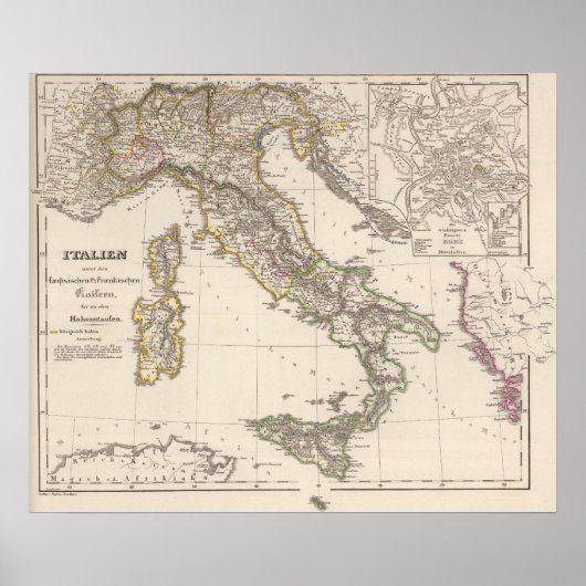 Italien im Rahmen des Sachsens Poster (Vorne)