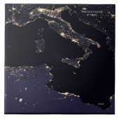 Italien in der Nacht, NASA-Image Fliese (Vorderseite)