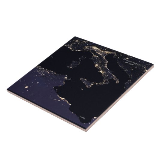 Italien in der Nacht, NASA-Image Fliese (Seite)