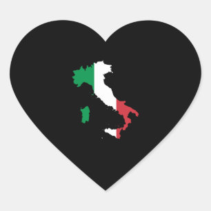 Italien in Flaggenfarben Herz-Aufkleber