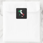 Italien in italienischen Farben Quadratischer Aufkleber (Tasche)