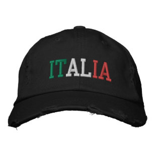 ITALIEN Italien Farbenfarben Grün Weißrot Vintager Bestickte Baseballkappe