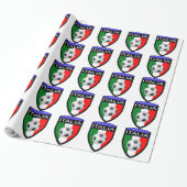 Italien-/Italien-Flaggen-Flecken - mit Fußball Geschenkpapier (Ungerollt)