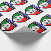 Italien-/Italien-Flaggen-Flecken - mit Fußball Geschenkpapier (Ecke)