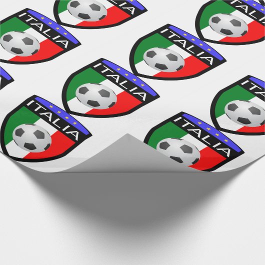 Italien-/Italien-Flaggen-Flecken - mit Fußball Geschenkpapier (Ecke)