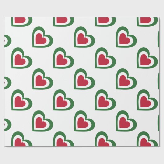 Italien/Italien - unter der Flagge inspiriert Herz Geschenkpapier (Flach)