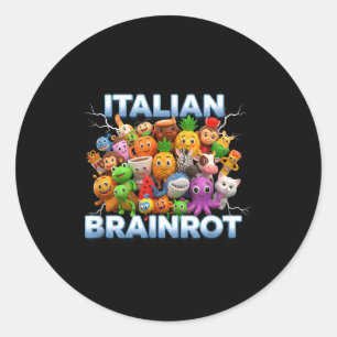 Italien Italienisch Brainrot Lustiges Meme Charakt Runder Aufkleber