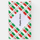 Italien - Italienische Flagge geteerte Schwarze Pe Banner (Vertikal)