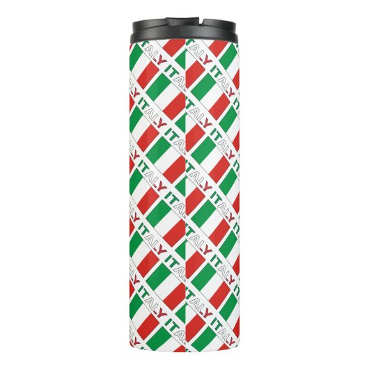 Italien - Italienische Flagge geteerte Schwarze Pe Thermosbecher (Rückseite)