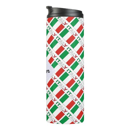 Italien - Italienische Flagge geteerte Schwarze Pe Thermosbecher (Nach rechts gedreht)