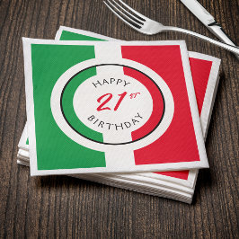 Italien Italienische Flagge Happy 21. Geburtstag Serviette