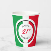 Italien Italienische Flagge Happy Birthday Pappbecher (Rückseite)