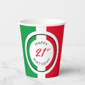 Italien Italienische Flagge Happy Birthday Pappbecher (Vorderseite)