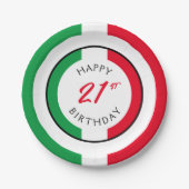 Italien Italienische Flagge Happy Birthday Pappteller (Vorderseite)