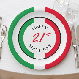 Italien Italienische Flagge Happy Birthday Pappteller