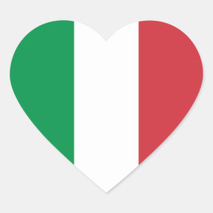Italien/italienische Flagge Herz-Aufkleber