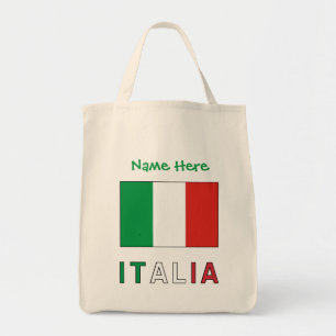 Italien Italienische Flagge Schwarz Personalisieru Tragetasche