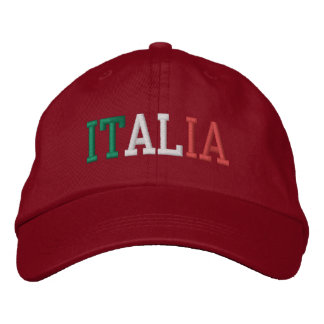 ITALIEN - Italienische Flaggenfarben grün, weiß un Bestickte Baseballkappe