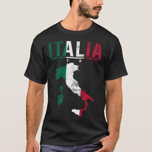 Italien Italienische Karte Flag Italia für Männer  T-Shirt (Vorderseite)