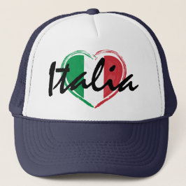 Italien Italienische Liebe Herzflagge Trucker Hat Truckerkappe