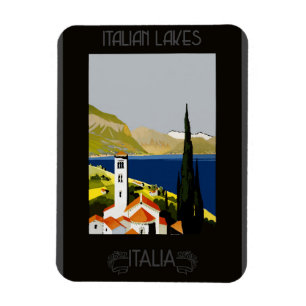 Italien Italienischer See Retro Vintage Reiseplaka Magnet