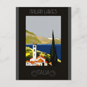 Italien Italienischer See Retro Vintage Reiseplane Postkarte