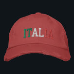 ITALIEN Italienischer Vintager, grün-weiß-roter St Bestickte Baseballkappe<br><div class="desc">ITALIA bestickt mit italienischen Flag Farben Grün Weiß und Rot auf Vintagem Rot Stil Not leidenden Baumwollhut. Schenken Sie jedem,  der das schöne Land Italiens liebt,  ein wunderbares Geschenk!</div>