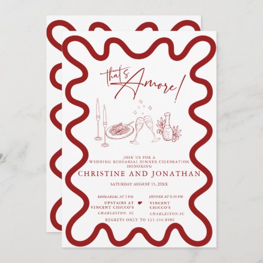 Italien | Italienisches Essen | Probe Dinner Einla Einladung (Vorne/Hinten)