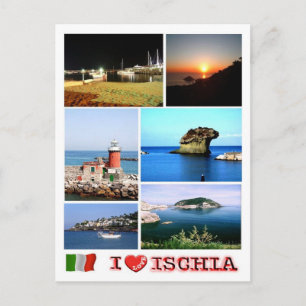 Italien - Kampanien - Insel Ischia - I Love - Postkarte
