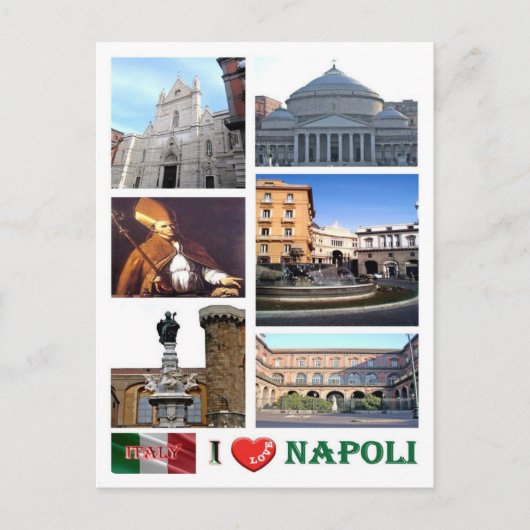 Italien - Kampanien - Neapel - I Liebe - Postkarte (Vorderseite)