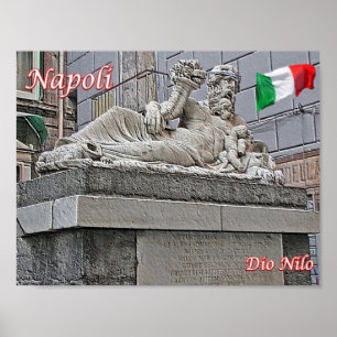 Italien - Kampanien - Neapel - Nilgostatue - Poster