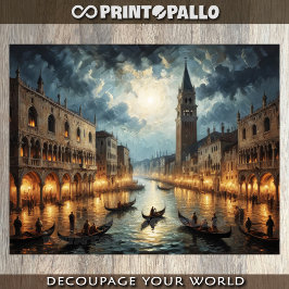 Italien Kanal von Venedig im Mondlicht Seidenpapier