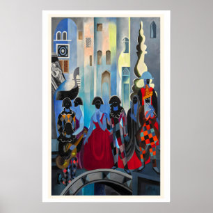 Italien, Karneval in Venedig Vintage Reiseposter Poster