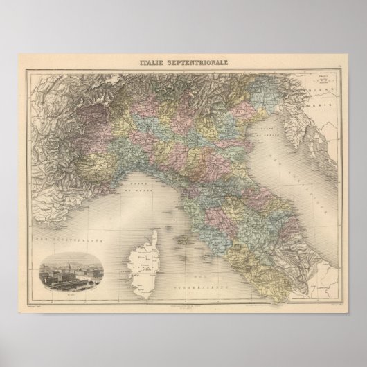 Italien Karte 2 Poster (Vorne)