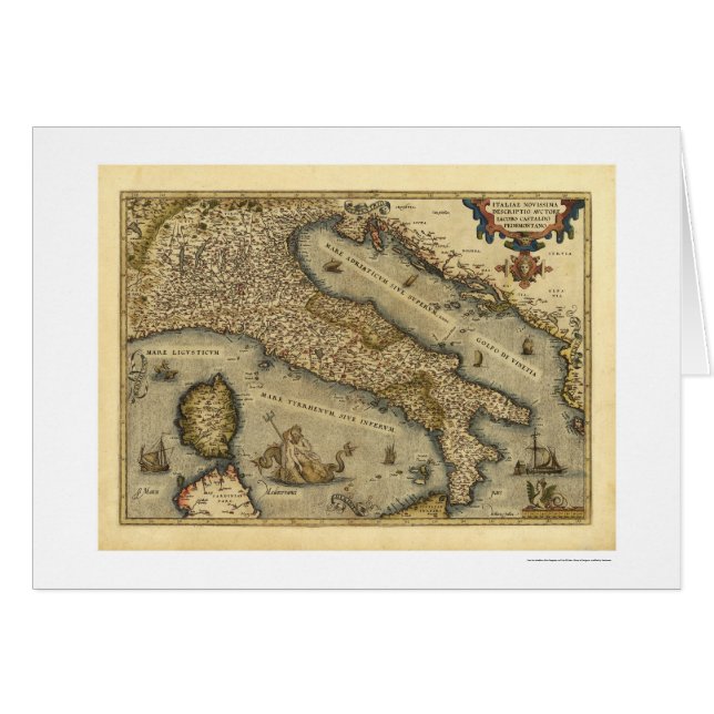 Italien-Karte durch Ortelius 1570 (Vorderseite (Horizontal))