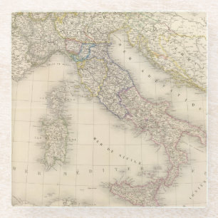 Italien-Karte Glasuntersetzer