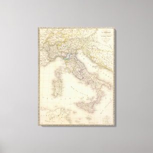 Italien-Karte Leinwanddruck
