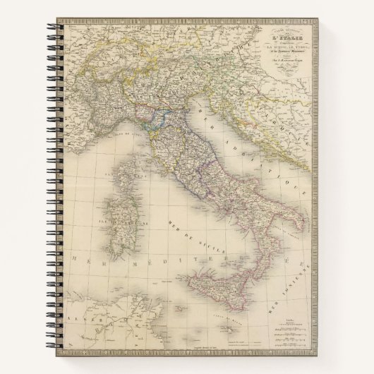 Italien Karte Notizblock (Vorderseite)