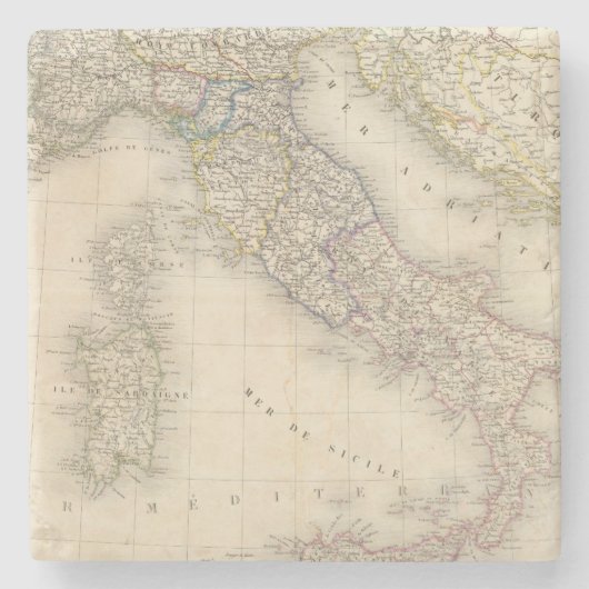 Italien-Karte Steinuntersetzer (Vorderseite)