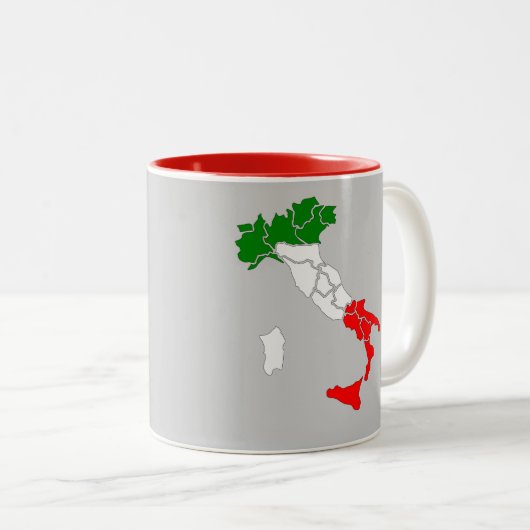 Italien-Karten-Tasse Zweifarbige Tasse (VorderseiteRechts)