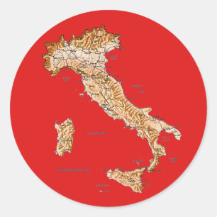 Italien Kartenaufkleber Runder Aufkleber